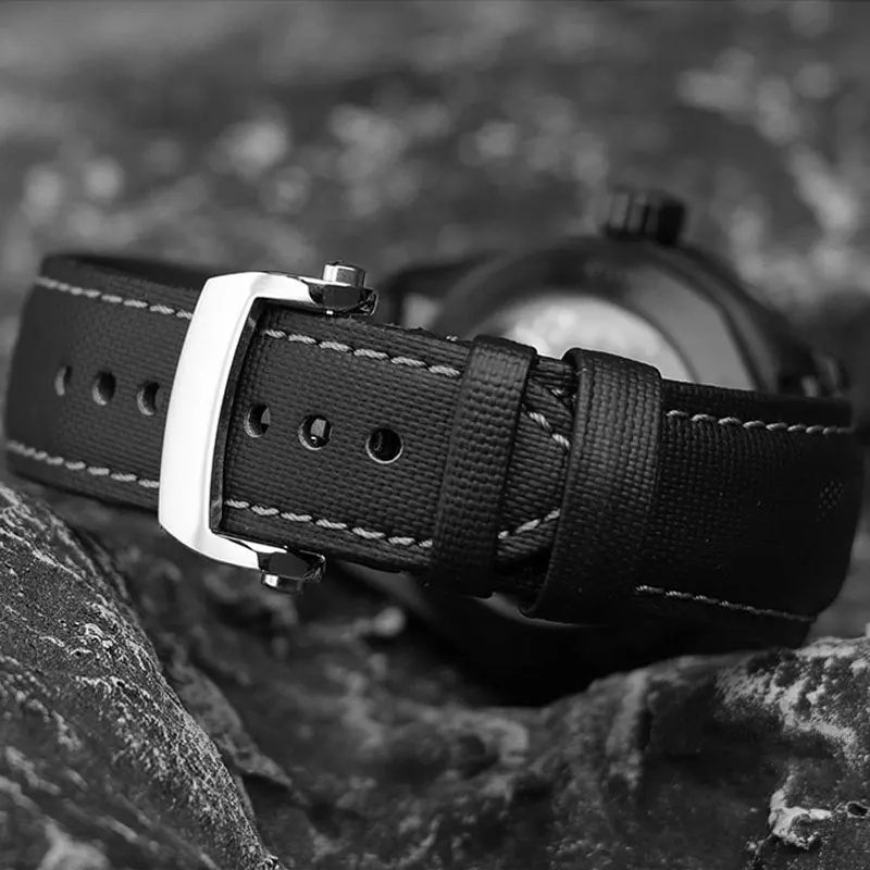 FUYIJIA Carbon Fiber Nylon Watchbands Custom Substitute B-lancpain FIFTY FATHOMS Strap 20MM 21MM 22MM 23MM Genuine Leather Belt