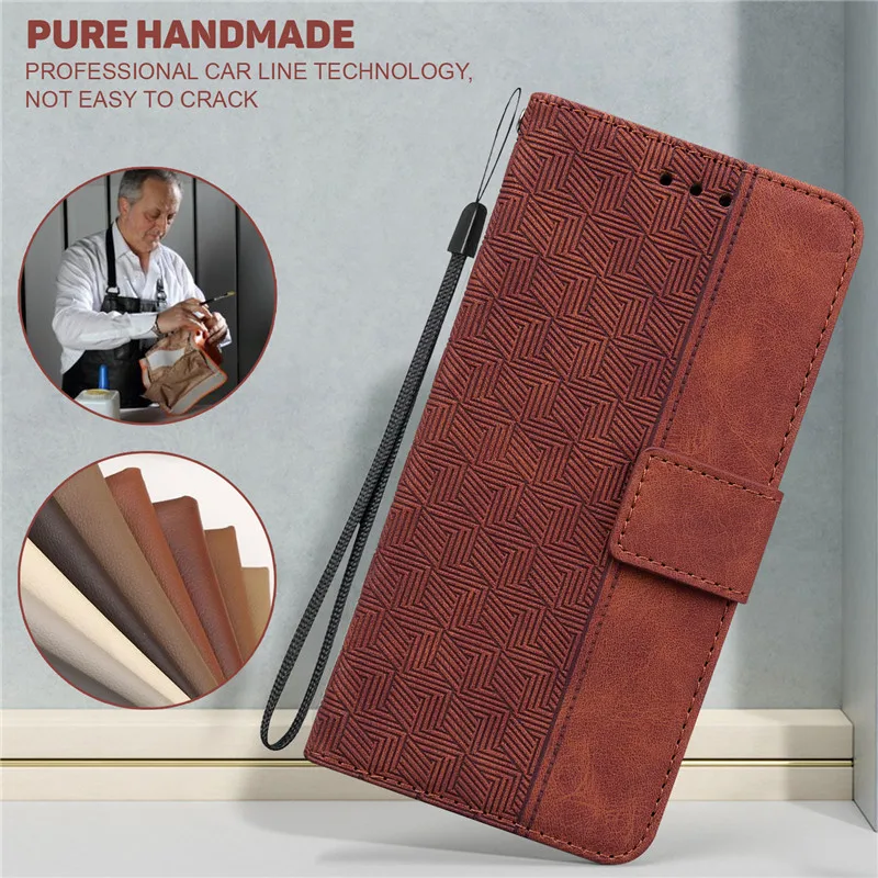 For Xiaomi Mi 10T Lite 5G Capa for Funda Redmi Note 9 Pro 5G Mi 10i 5G Case Fashion Magnetic Geometric Textile Wallet Book Cover