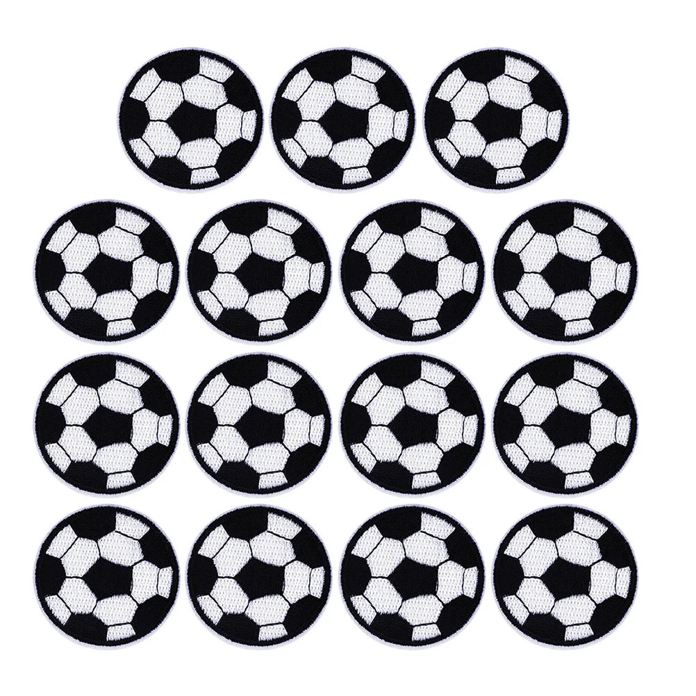 15 Pcs Football Stickers Applique Patches Embroidery Soccer Fabric Clothes Iron for Clothing Garment