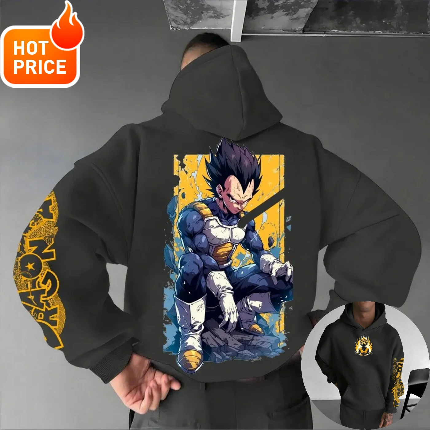 

Dragon Ball Vegeta Saiyan Harajuku зимняя толстовка мужская уличная винтажная толстовка с капюшоном большого размера женский топ унисекс с длинными рукавами