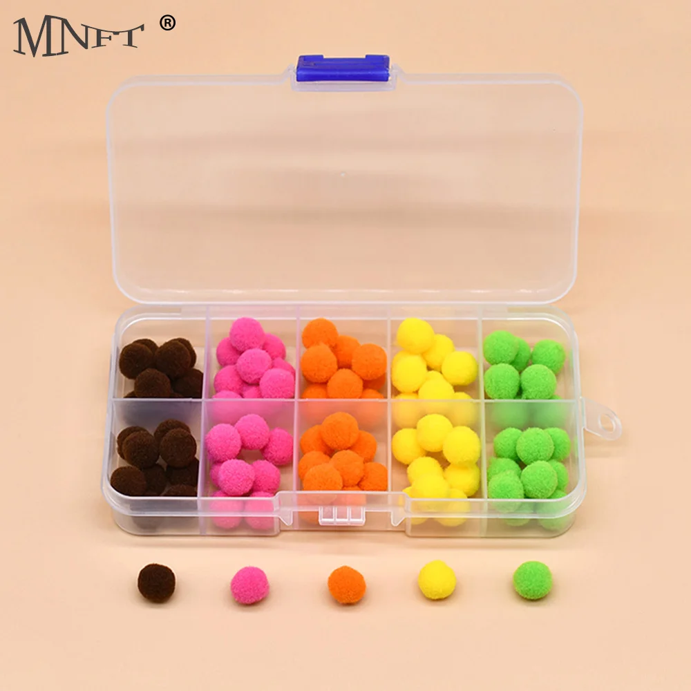 MNFT 20/100 Pcs Box-Packed 5 Colors Salmon Trout Egg Fly Fishing Lures Tackle DIY Fishing Binding Material