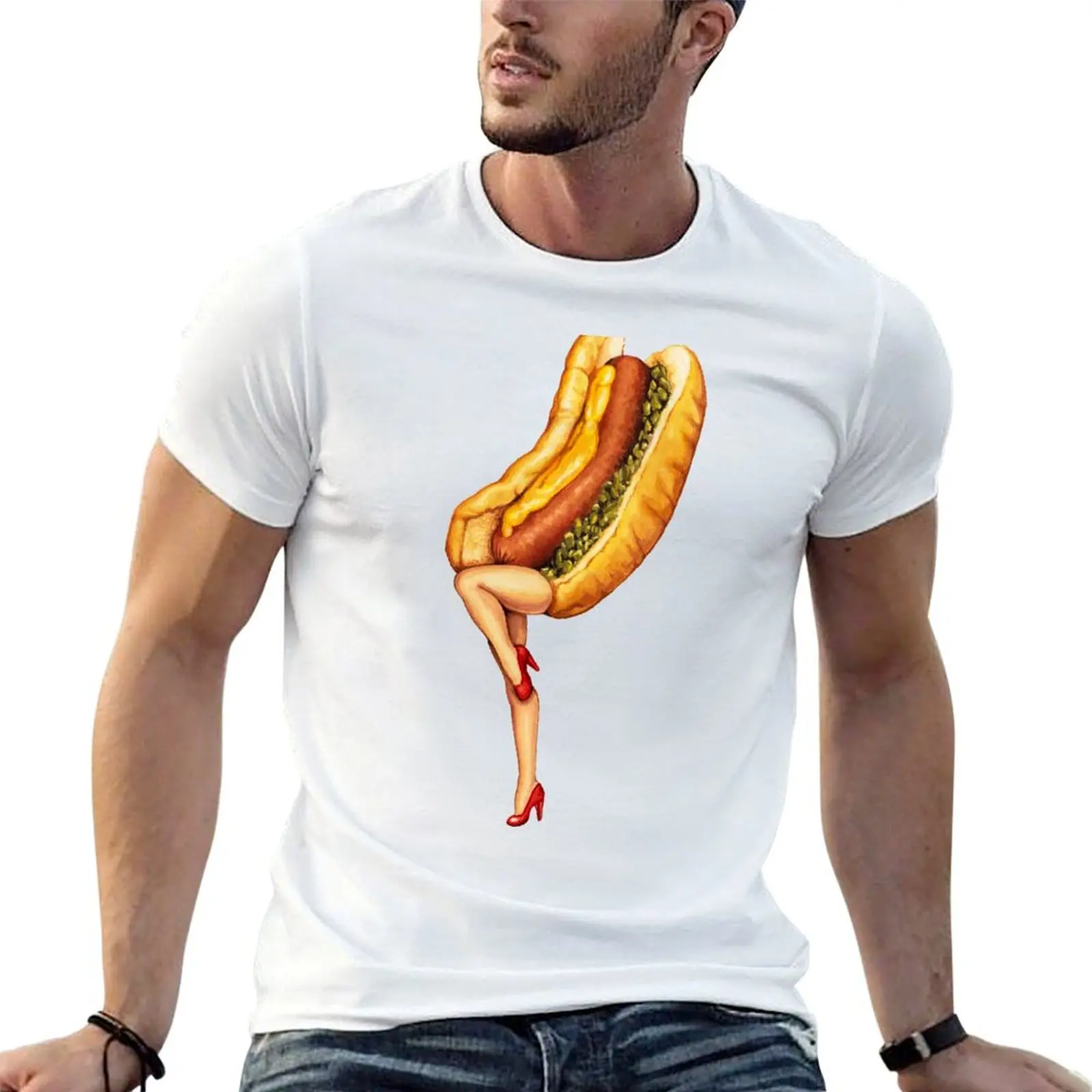 Let's All Go to the Lobby - Hot Dog Girl T-Shirt korean fashion vintage clothes mens shirts graphic tee