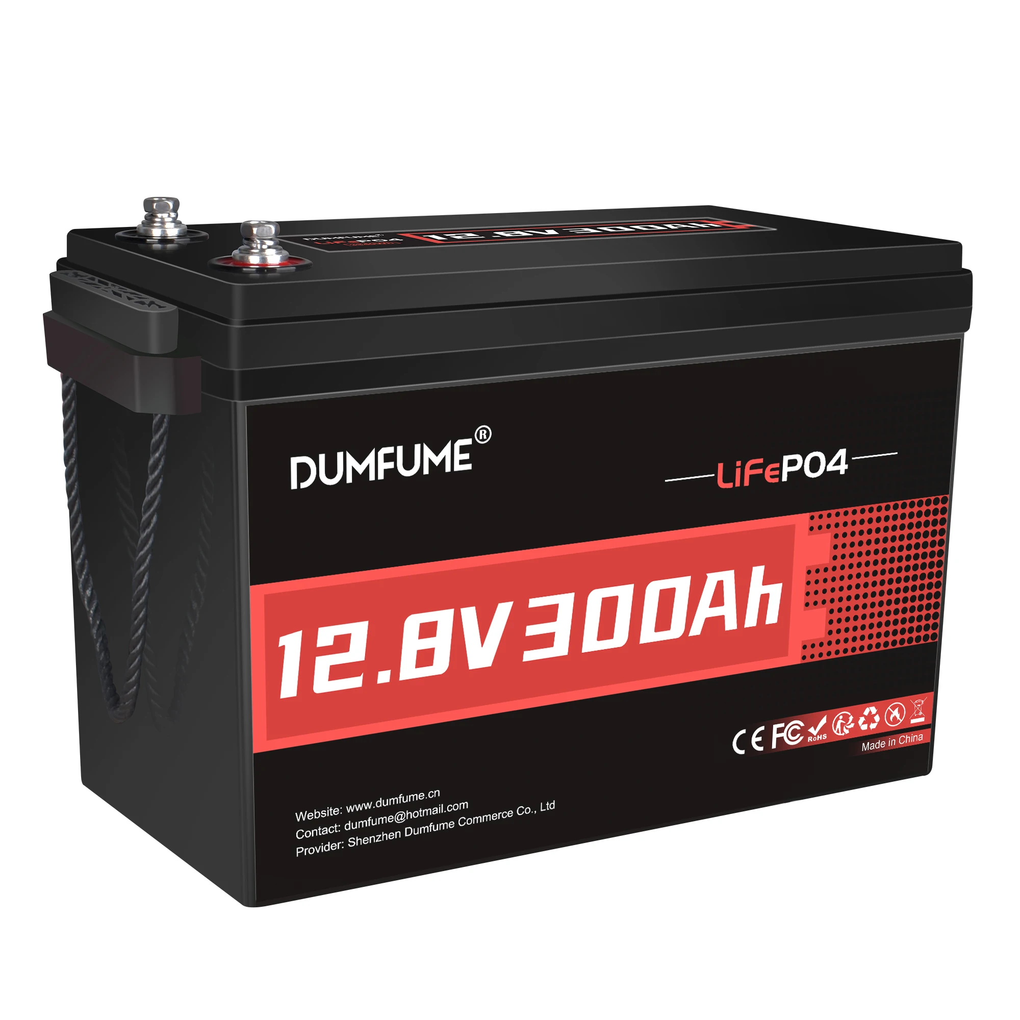 Dumfume 12V 100Ah 200Ah 300Ah LiFePO4 batterie au Lithium Batteries du système solaire parfait pour RV maison secours stockage d'énergie Marine