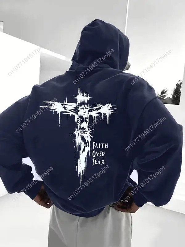 メンズ ストリート トレンディ パーカー - アメリカのニッチブランド 快適なストレッチ素材 長袖プルオーバー フード付きスウェットシャツ メンズウェア トップス