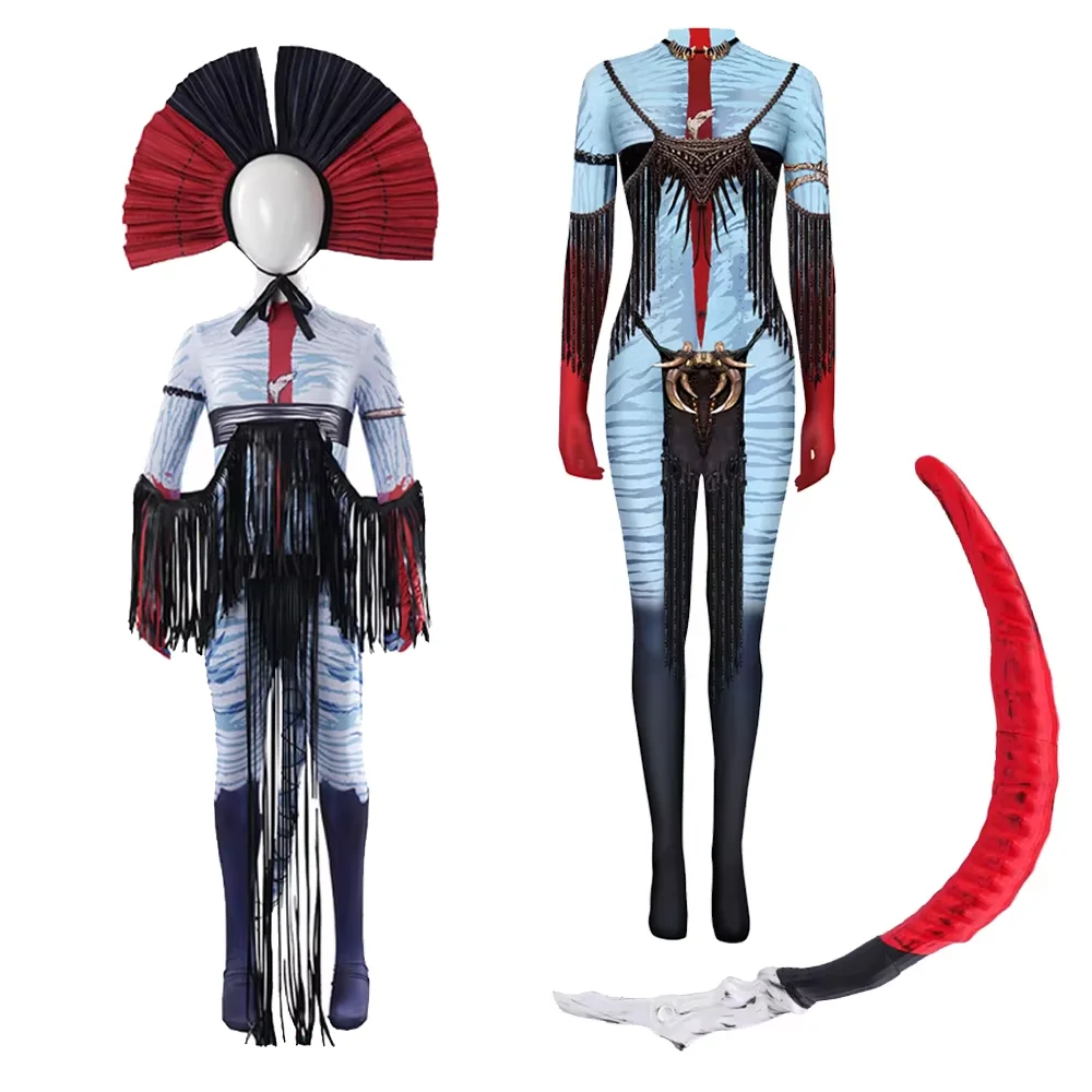 Disfraz de Avatar Varang para Cosplay, Mono, Traje con Colas, para Adultos, Niños y Niñas, Accesorio para Halloween, Carnaval y Fiestas