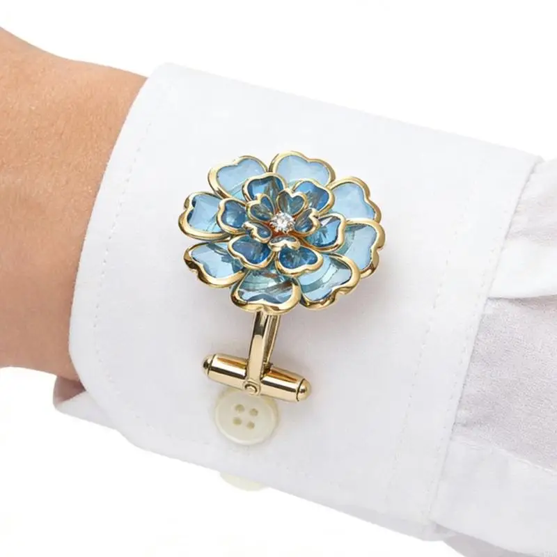 

Стразы с цветочным принтом на пуговицах, запонки для рубашки, чехлы, украшения для классической рубашки, униформа, одежда, 87HA