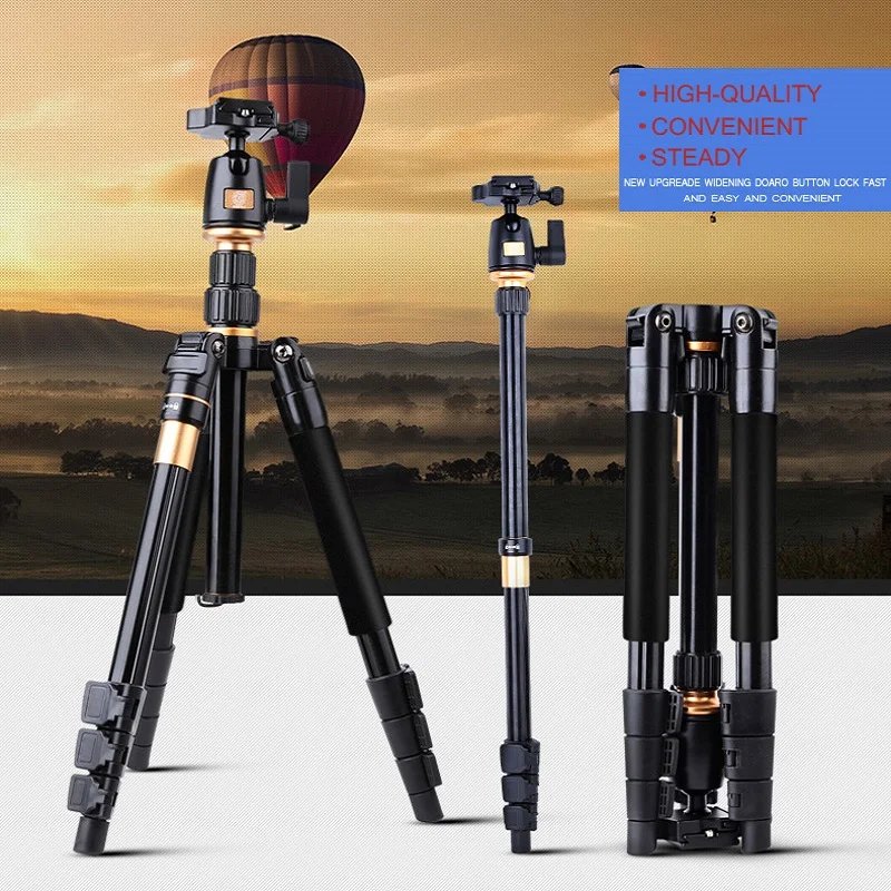 

Q555 Professional Camera Tripod Video Monopod Extendable Tripod With Quick Release Plate Stand For Canon Nikon Sony SLR Camera