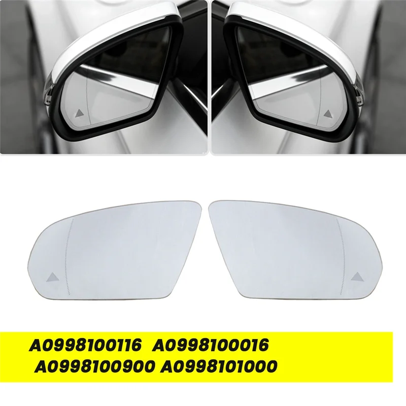 

1Pair Rearview Mirror Glass With Blind Spot Heated For Mercedes-Benz W205 W222 W213 X253 2013-2021 0998100116 0998100016