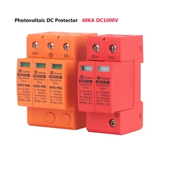 DC SPD Surge Protector 2P 3P40KA DC1000 House Lightning Surge Protector Solar Photovoltaic Lightning Arrester Voltage Protector