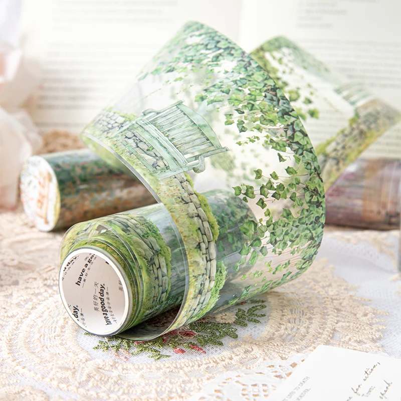 Swing Vine landscape hot stamping Decor Adhesive Tape Retro Plant Masking Washi Tape Scrapbooking Stickers Label Stationery
