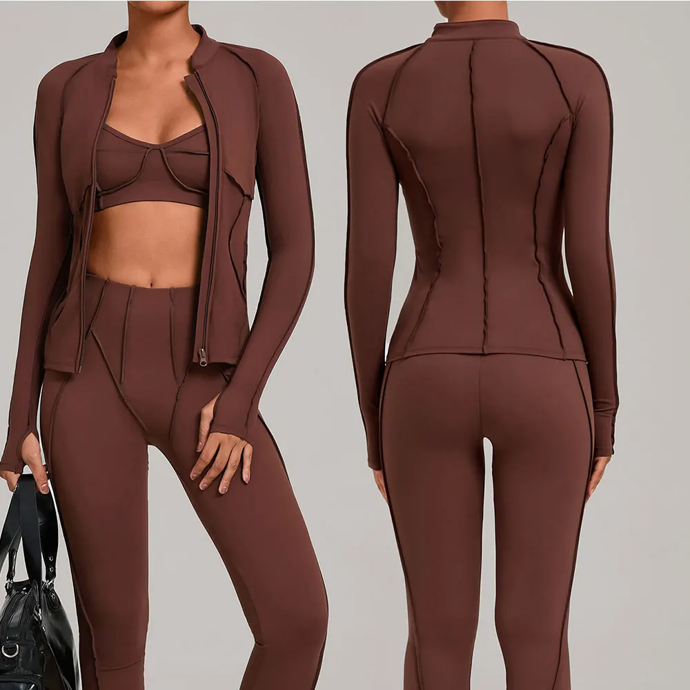 3PCS Sportswear Seamless Yoga Set Gym Clothes Sportswear Yoga Suits For Women Fitness Set Tracksuits Sports Bra Gym Leggings
