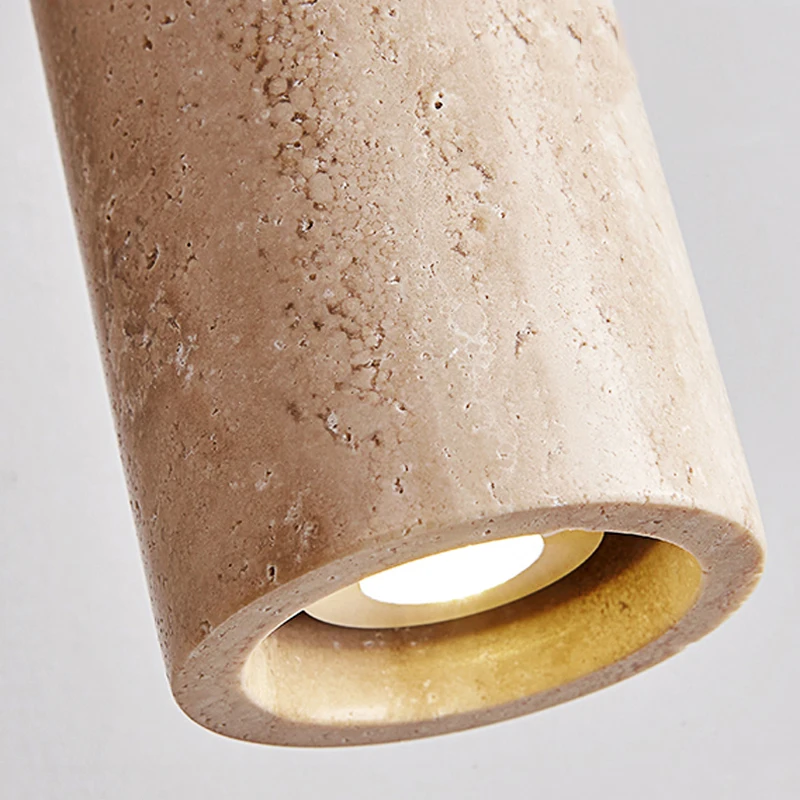 Luces de techo escandinavas modernas, Lámpara decorativa japonesa Wabi Sabi de piedra amarilla, iluminación Led ajustable para comida, balcón y