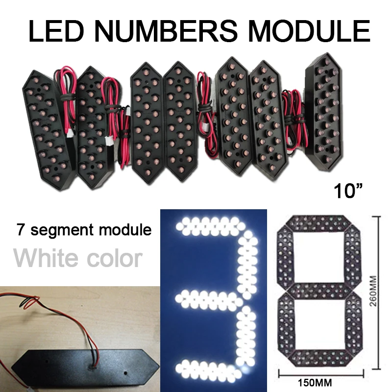 10 "Weiße Farbe Digita Zahlen Modul, led-schilder, 7 Segment Der Module, hohe Helligkeit Led Chip, führte Plakatwand, uhr