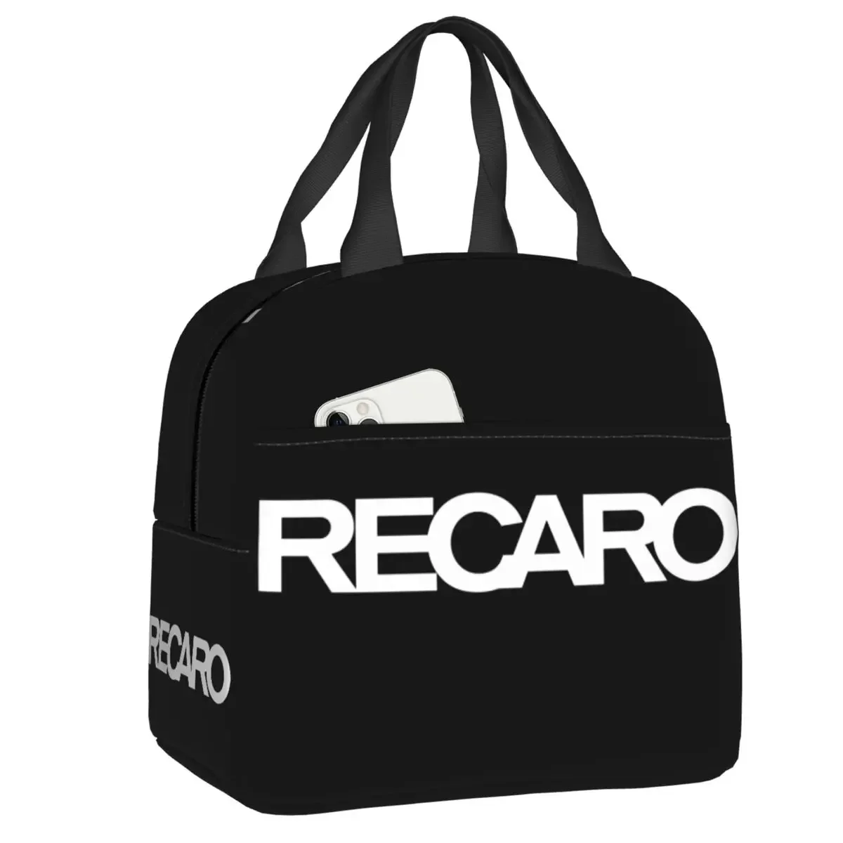 Custom Recaros Logo Insulated Lunch Bags for Women Portable Thermal Cooler Food  Box Work School Travel