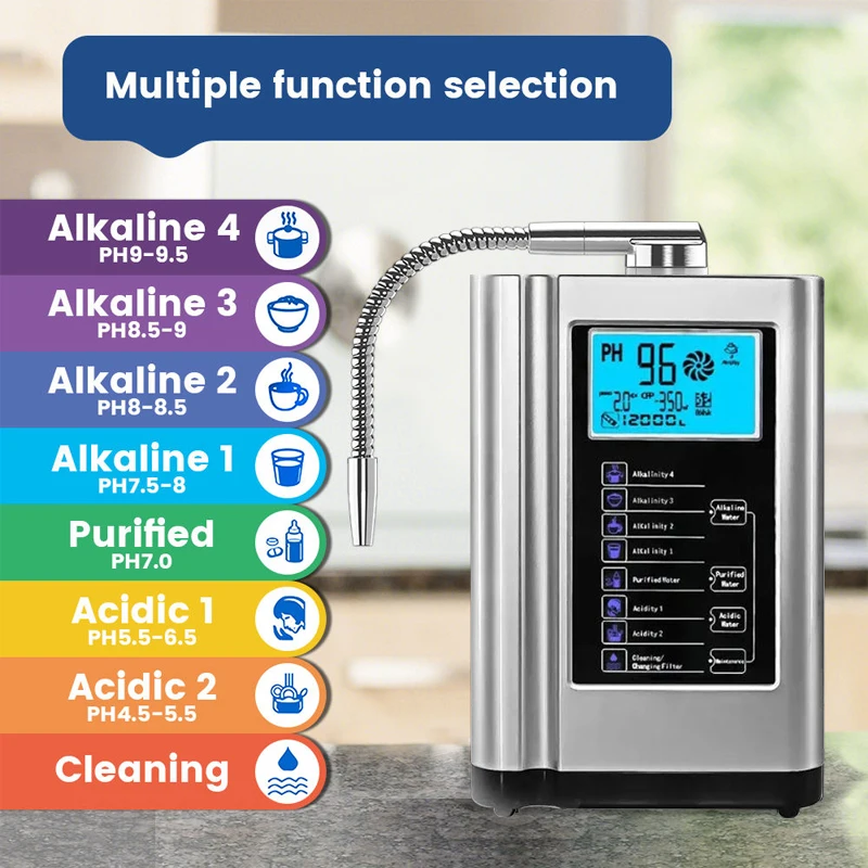 

5 Plates Kangen Water Ionizer PH 3.5-10.5 Alkaline water Generator Hydrogen Reduced water ionizer With Built-in Carbon Filter