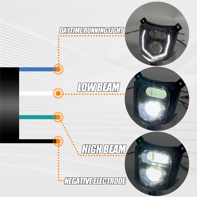 Motorcycle LED Headlights High Low Light DRL Enduro Dirt Bike Accessories For Honda CRF 125 250 450L 450RL CR XR