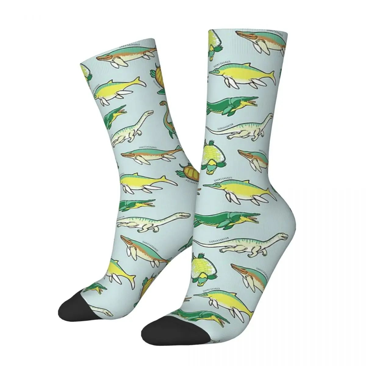 Men's Socks Prehistoric Marine Reptiles Retro Harajuku Ocean Pattern Street Style Seamless Pattern Crew Crazy Sock Gift Printed