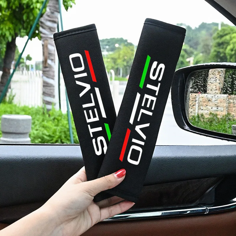 

Car Styling Seat Belt Cover Seatbelt Shoulder Strap Protector Pads For Alfa Romeo STELVIO Auto Accessories