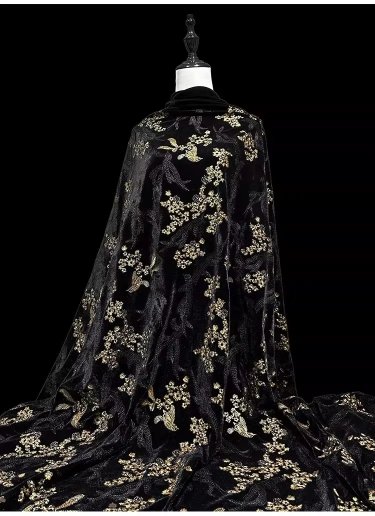 

1yard Velvet embroidery sewing fabrics for clothing accessories Coat,outerwear,suit designer Fabric