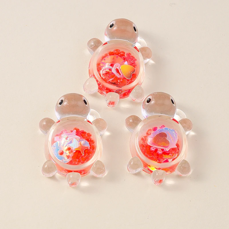 Leslie 10 Stück 21 x 30 mm kreative Glitzer-Schildkröten-Charms aus Kunstharz, Schildkröten-Anhänger für Ohrringe, Halskette, Schmuck, DIY, süßes Kinderspielzeug – Detail 12