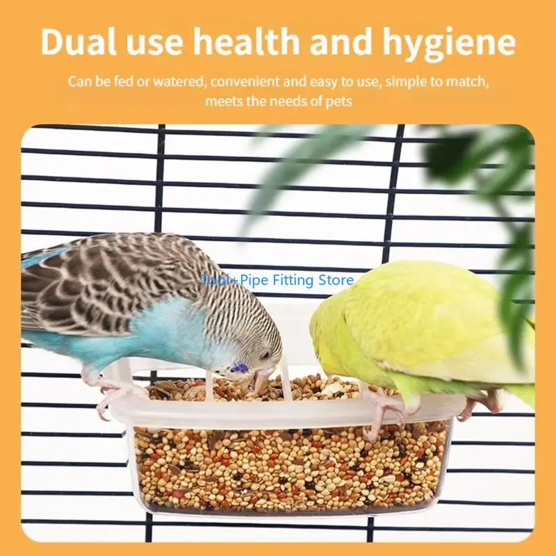 F92B Parrots Feeders Clear Feeding Bowl Quick Use Easy to Clean Cage Feeding Station