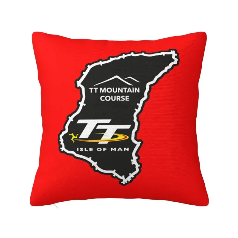 Isle Of Man TT Races Throw Pillow Case 50*50cm Decor Home Motorcycle Sports Cushion Cover Velvet Polyester Pillowcase