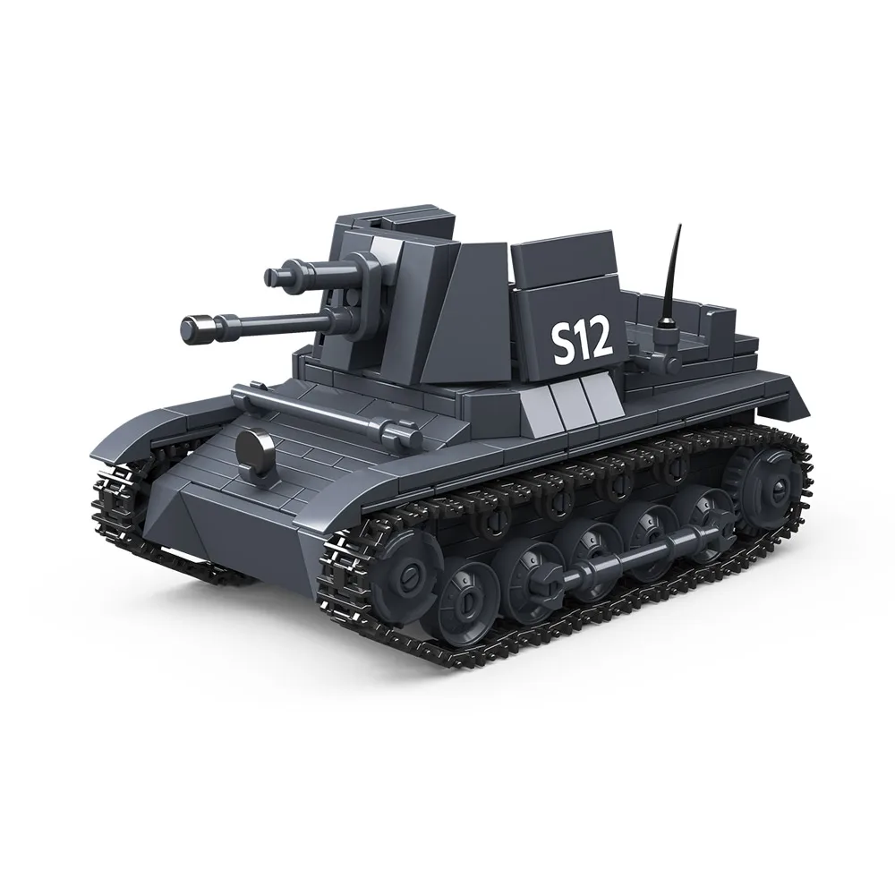2. Weltkrieg WW2 Armee Militär Soldaten SWAT 38T-A Licht Tank Halbspur Motorrad Bausteine Ziegel Kinderspielzeug Geschenk