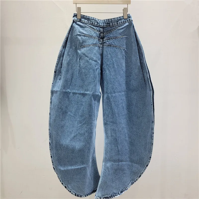 HKSH Women Chic Jeans Low Waised Side Split Streetwear Trend Versatile Casual Ins Wide Leg Denim Pants New Spring Summer HK20448