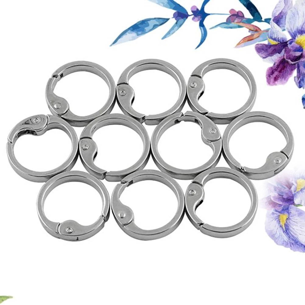 

10 Pcs Spring Rings Zinc Alloy Key Split Rings Bag Buckle Chain Accessories Lightweight Strong DIY Jewelry Craft Project