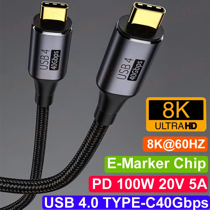 

USB Type C 3.2 Data Cable support PD100W 5A Fast Charging and 8K@60HZ Gen2 20Gbs Data tranfor for Laptop Notebook Phone TV HDTV