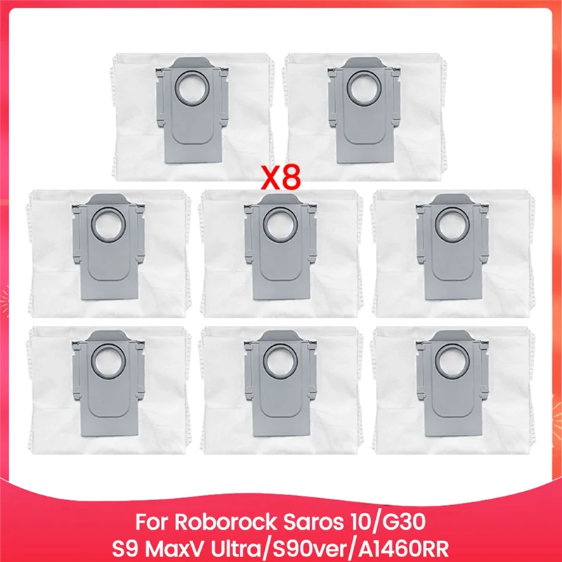 A74X-8PCS 真空ダストバッグフィット Forroborock Saros 10/G30/S9 Maxv Ultra/S90ver/A1460RR 掃除機交換用