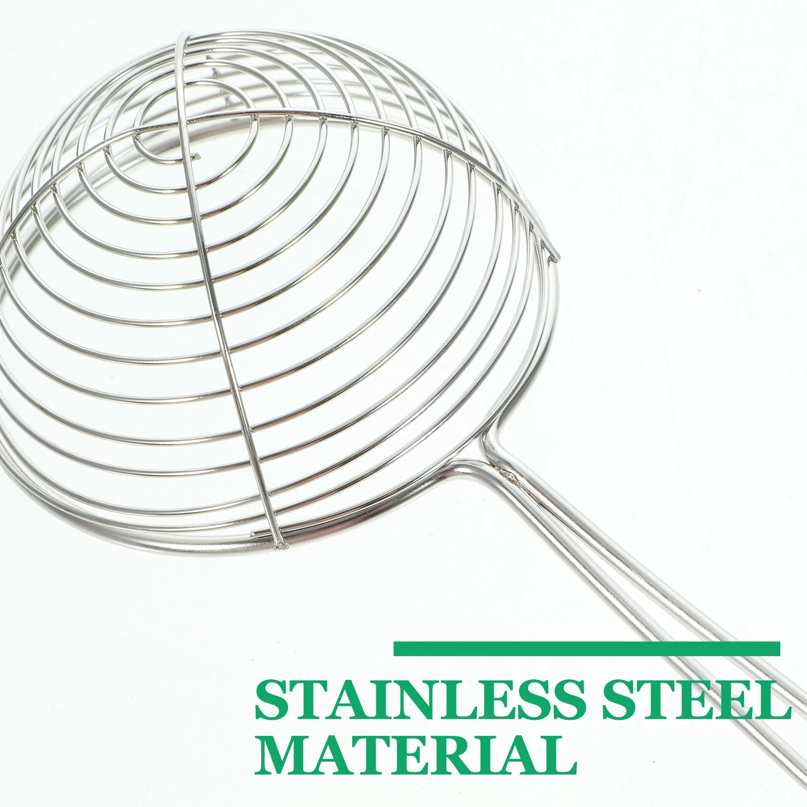 

Stainless Steel Spider Strainer Silicone Mesh Ladle Long Handle Noodle Scoop Oil Drain Strainer Spoon Kitchen Tool
