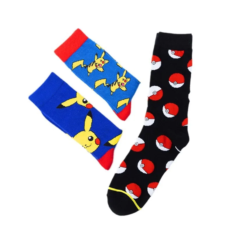 New Pokemon Pikachu Cotton Socks Pokemon Squirtle Charmander Bulbasaur Anime Boys Girl Cotton Home Warm Cotton Sock Average Size