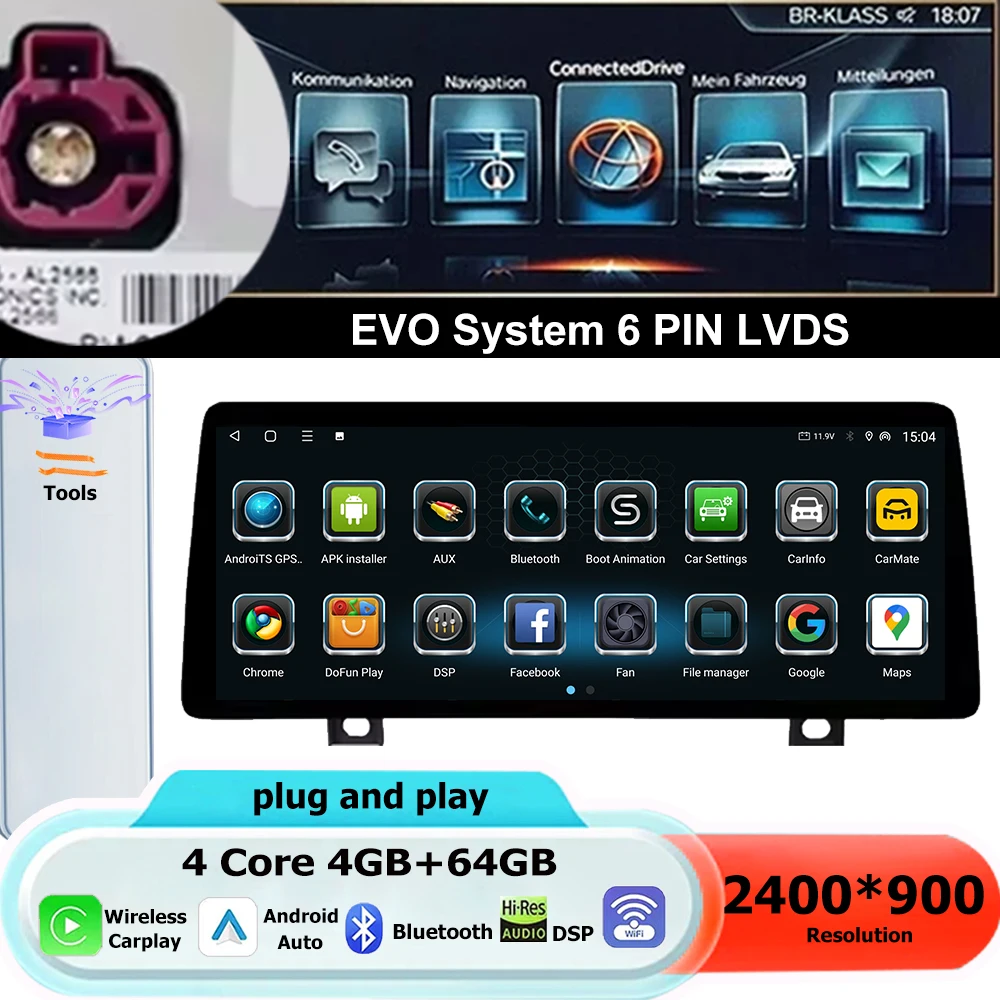 Android 16 voor BMW 2 Serie F45 F46 2014 - 2018 NBT EVO Systeem Auto Video Multimedia PlayerGPS navigatie Bluetooth Auto Gereedschap