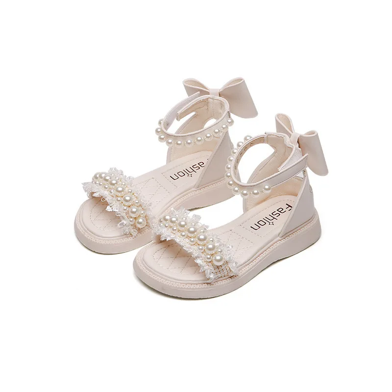 Children Sandals Pearl 2023 Summer New Girls Leisure Fashion Shoes Girl Sandals Kids Sandals Toddler Girls Shoes Non-slip