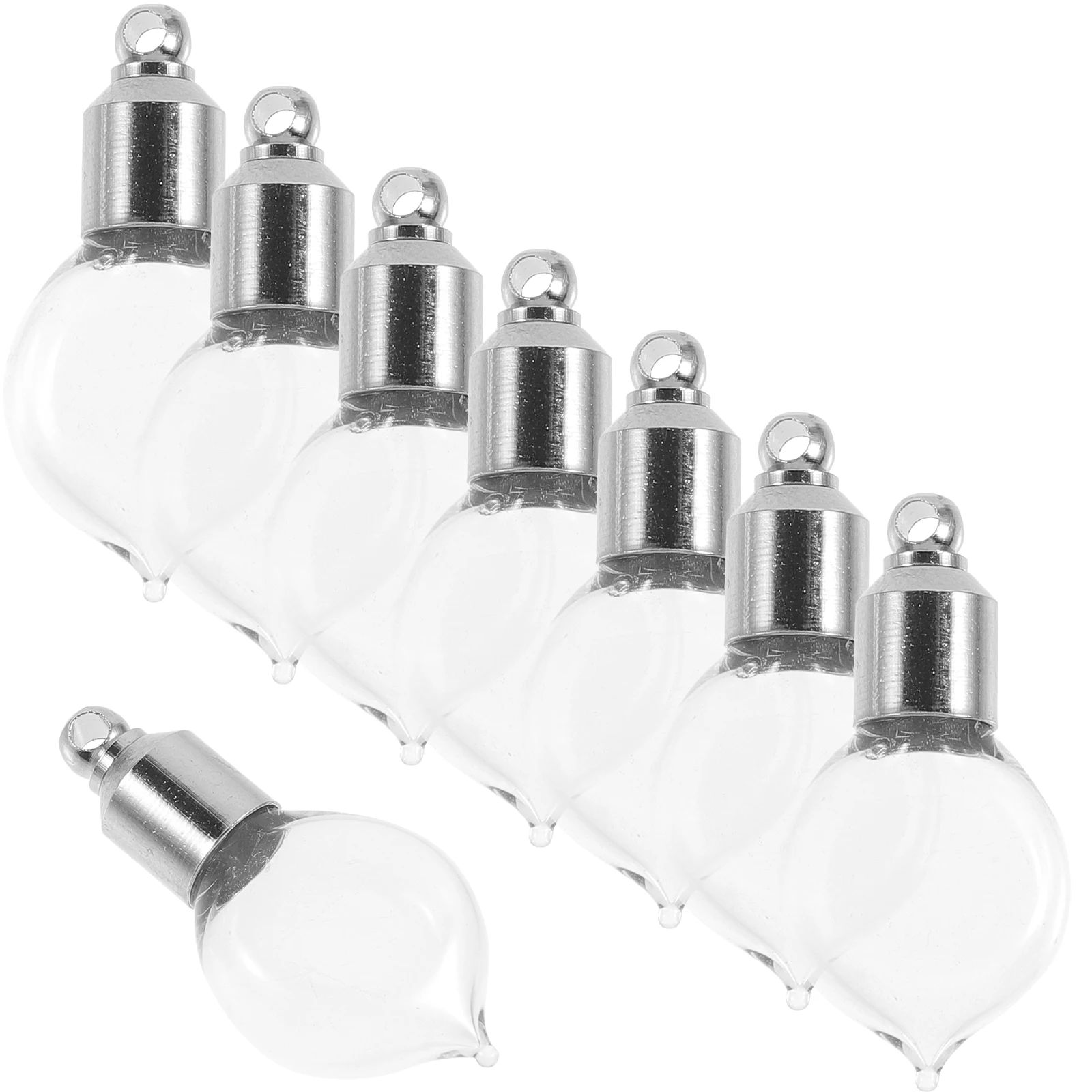 

10Pcs Pendant Glass Bottles Mini Empty Refillable Perfume Bottles Clear Transparent for DIY Necklaces Bracelets