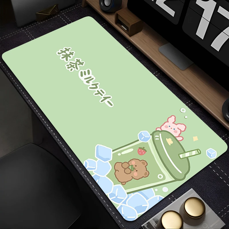 

Mouse Pad PC Accessories Keyboard Pad Office Desk Mat Anti Slip Cartoon Mousepad Rubber Tablet Pad Gaming Milktea Extended Pad