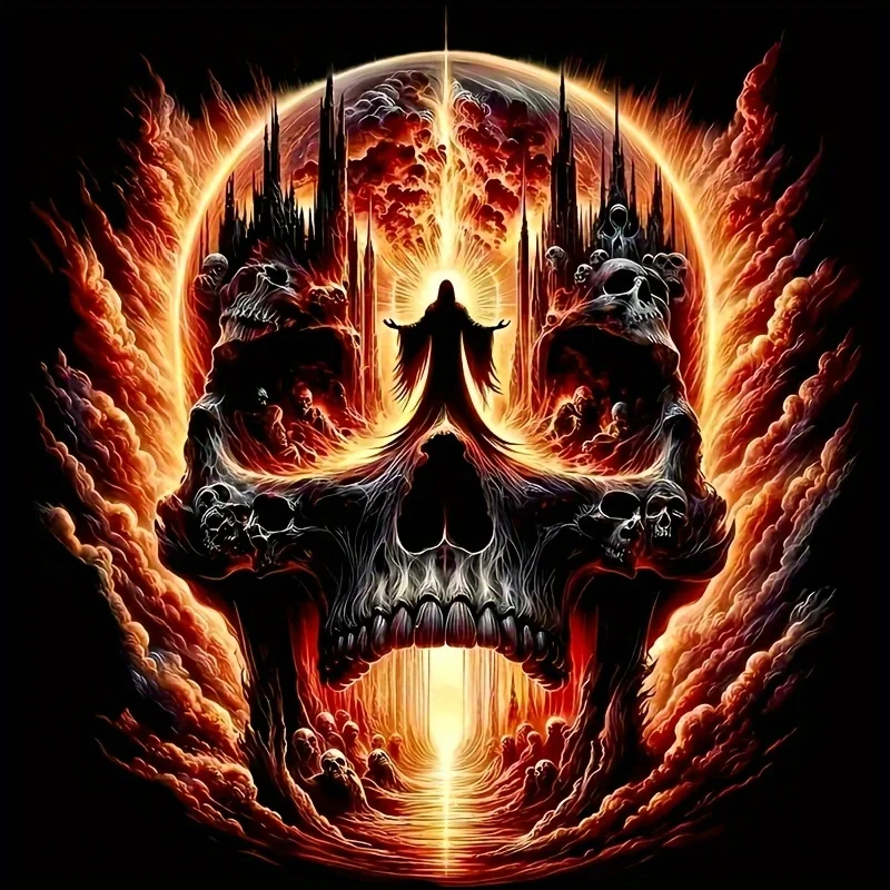 

1 Gothic Skull Sticker - Flame Skull Design, Durable PVC Scratch Resistant Material, Suitable for Cars, Trucks, Laptops