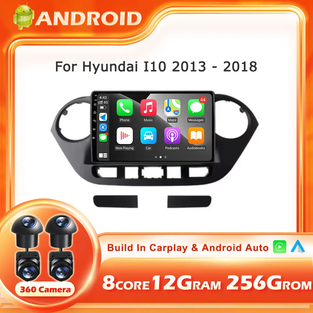Car Radio For Hyundai Grand I10 I 10 2013-2018 Android 16 Auto GPS Navigation Carplay Stereo Multimidia Video Player Head Unit