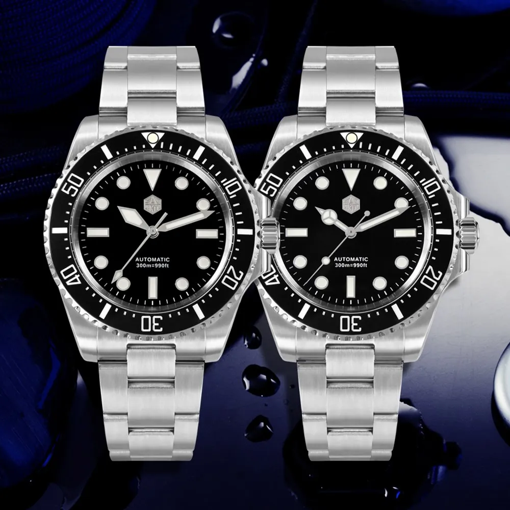 San Martin Luxury Men Diving Watch Business Ceramic Bezel NH35 Automatic Mechanical Watches for Man BGW-9 30Bar Luminous SN0111