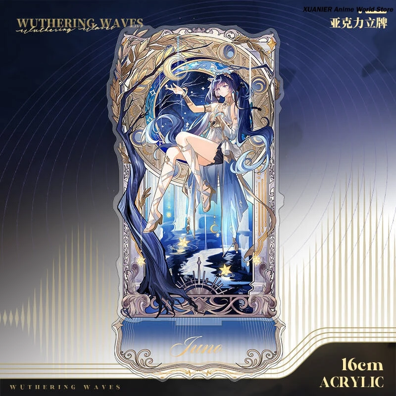 Game Anime Wuthering Waves Cartethyia IUNO AUGUSTA Theme Standing Sign Acrylic Stand Model Plate Cosplay Desktop Decor