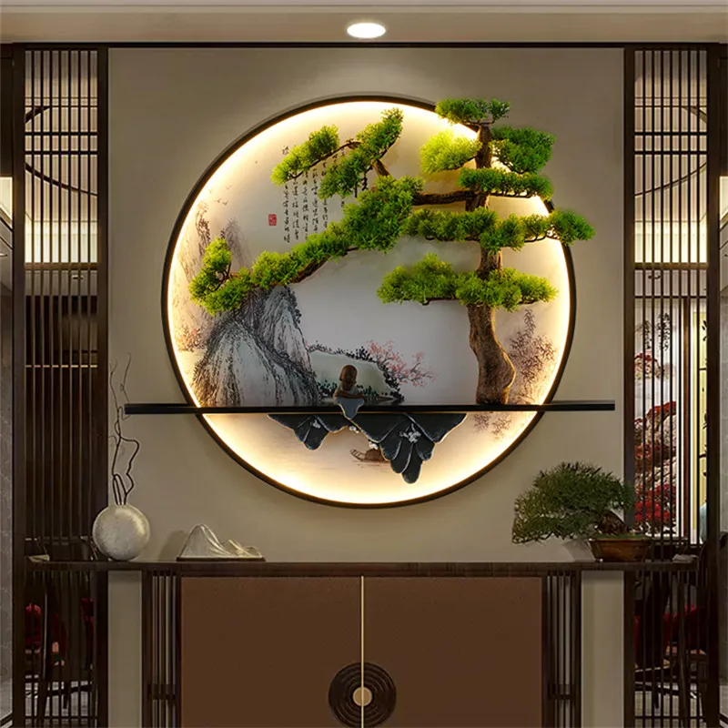 Imagem -03 - Saman-modern Wall Picture Led Light Paisagem Chinesa Lâmpada Mural Sconces para Casa Quarto e Estudo Criativo