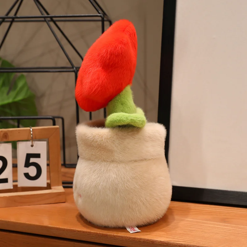 28cm kawaii dos desenhos animados simulação anime adorável vaso flor pelúcia boneca bonito flor artesanal boneca