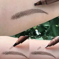 Hot Sale 4 Points Eyebrow Pencil 4D Hair-like Eyebrow Tattoo Pen Fine Sketch Liquid Lazy Imitation Ecological Eye Brow Pencil