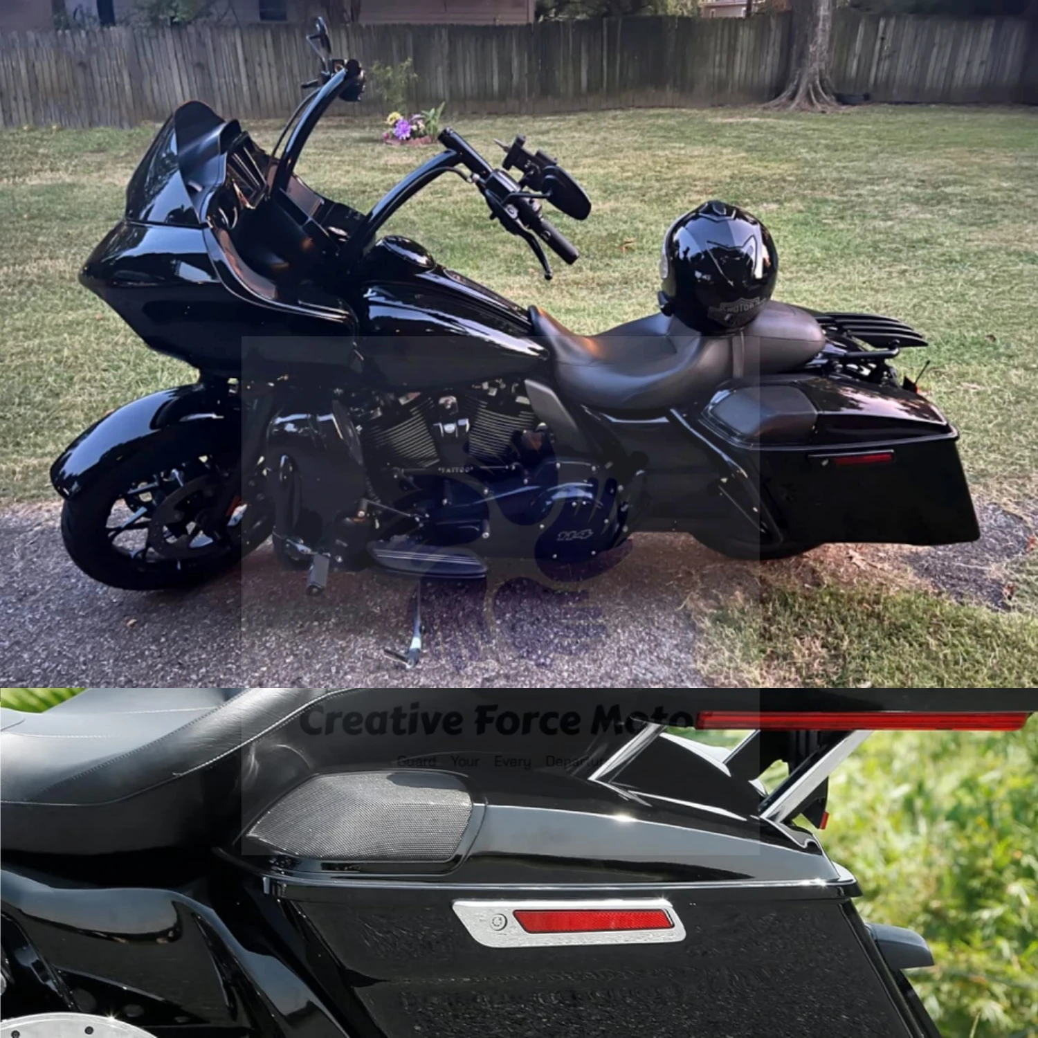 5"x7" Saddlebags Speaker Lids 1Pair Motorcycle Speaker Cutouts Cover For Harley CVO Road King Street Glide Electra Glide 2014-UP view 4