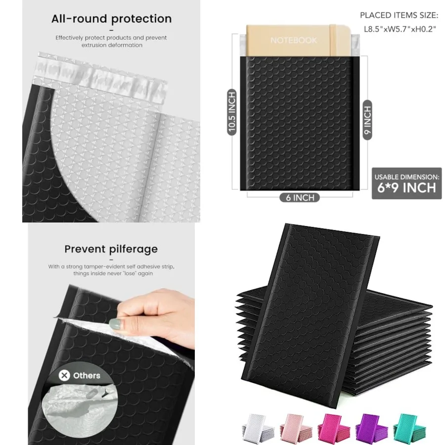 

GSSSUSA Bubble Mailers 6x10 Inch 25 Pack Padded Envelopes Usable Size 6x9 Inch Shipping Envelopes Self Seal Small Packaging Shi