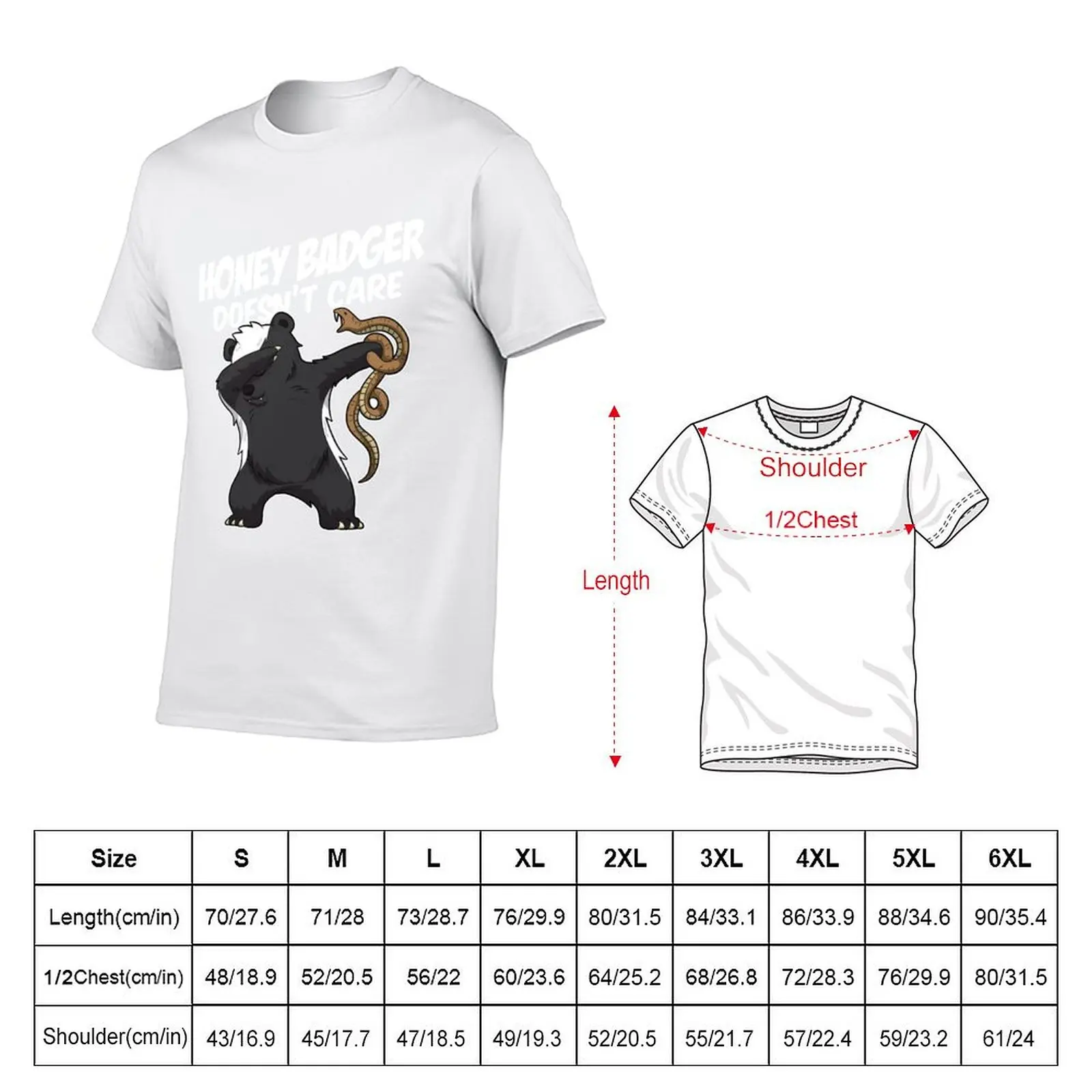 Honey Badger Doesn't Care T-Shirt t shirt custom print t shirt man plain T-Shirt