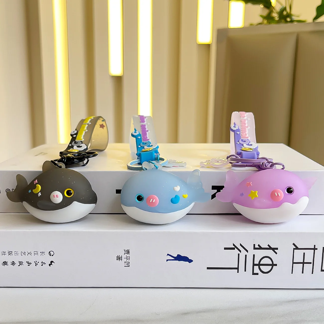 1/2/3PCSCreative Marine Creatures Cute Little Fish Keychain, Blue Whale Shark Figurine, Narwhal Small Pendant Keychain