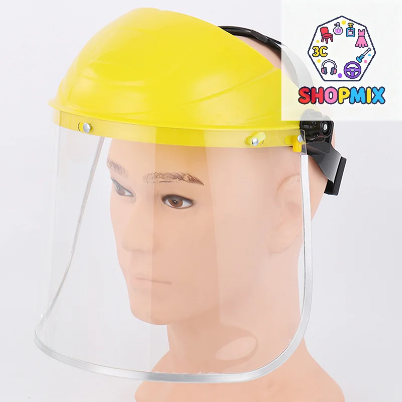 Transparent Full Face Shield Safety PVC Head-mounted Eye Screen Hat Eye Protection Face Mask Motorcycle Face Mask Equipments