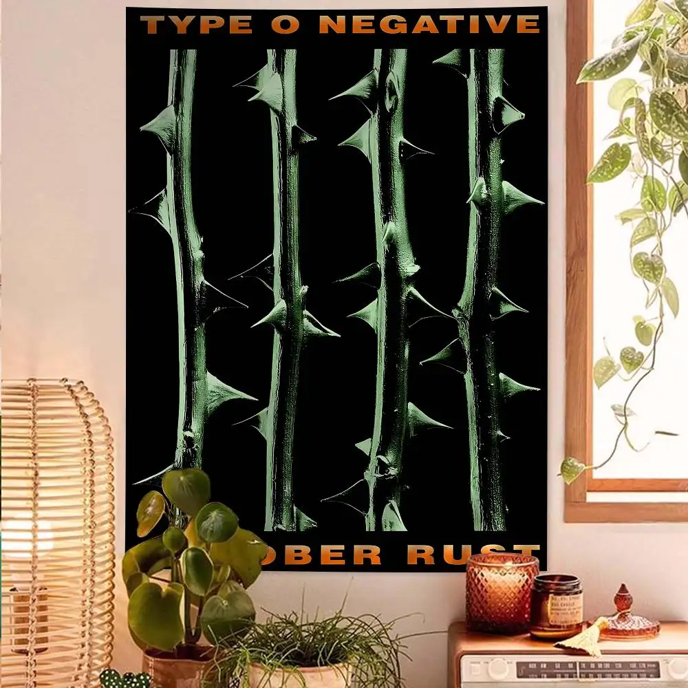 

Настенный гобелен с принтом Rock Band T-Type O N-Negative, большой, для декора комнаты в стиле научной фантастики, домашний декор, плед